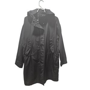 Everlane The City Anorak Hooded Black Jacket Women XL Minimalist Utility
